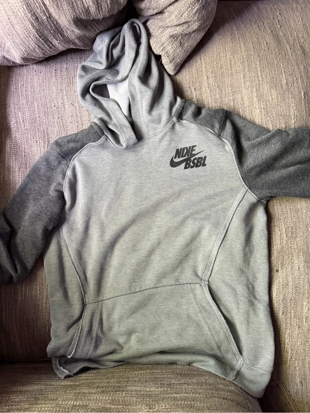Nike Bsbl Gray Hooded Pullover Sweatshirt -